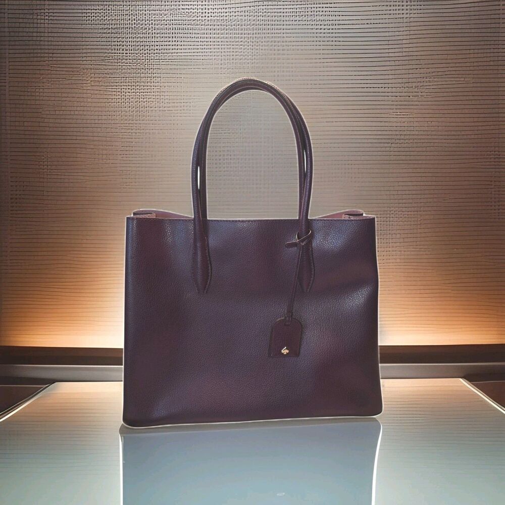 Kate Spade New York Satchel Grape Refined Grain Leather Tote - Picture 2 of 15